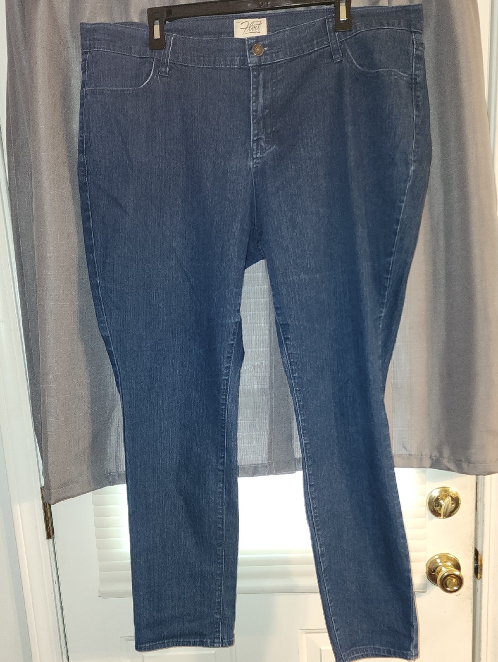 Flirt Women's Straight Leg Jeans in Dark Blue Denim